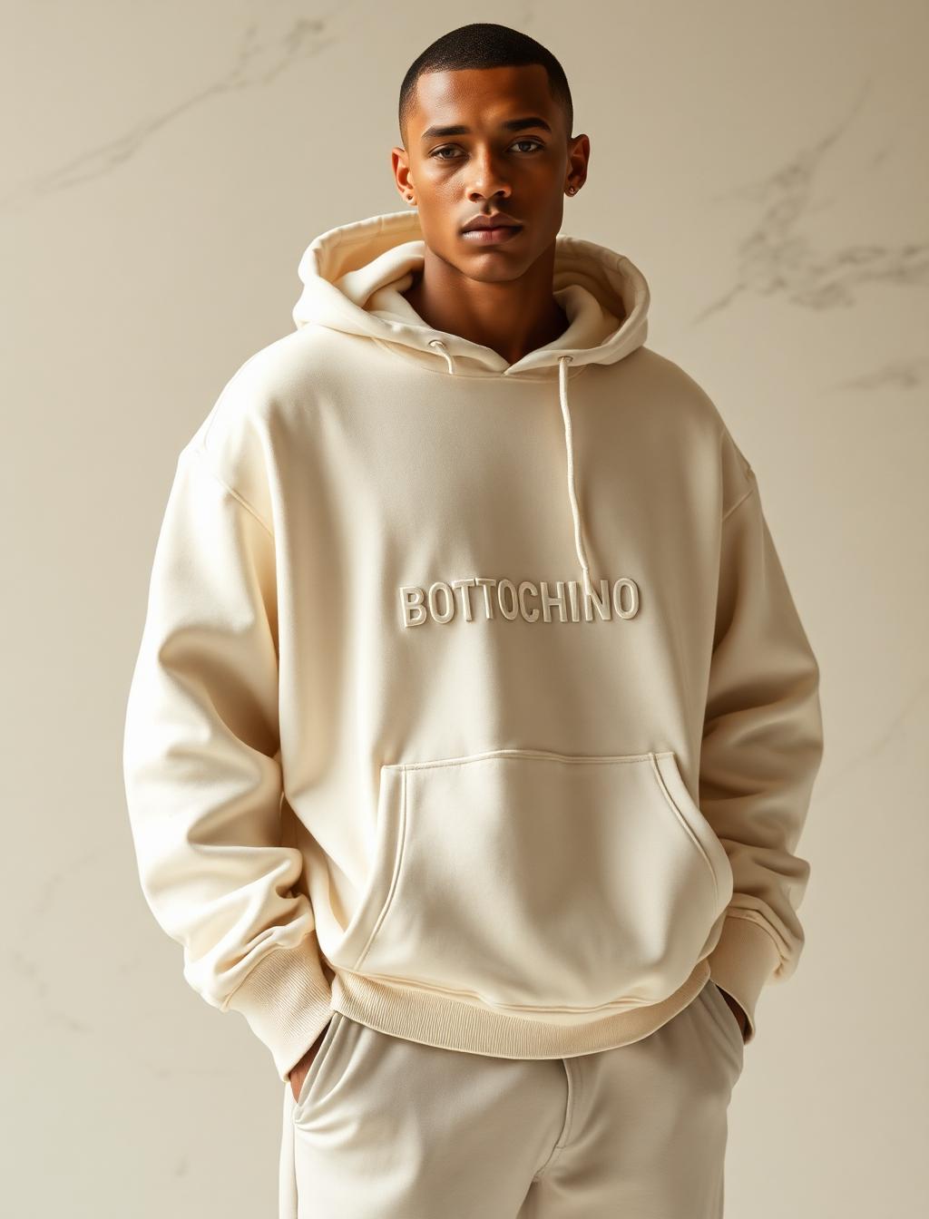 Marble Hoodie — Ivory