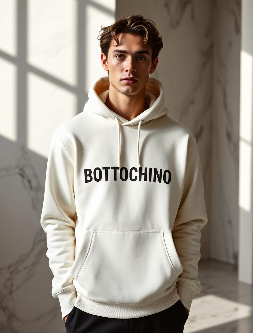 Monogram Hoodie — Ivory